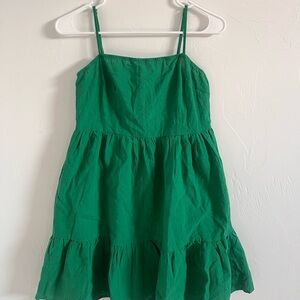 Green Ruffled Tiered Sundress